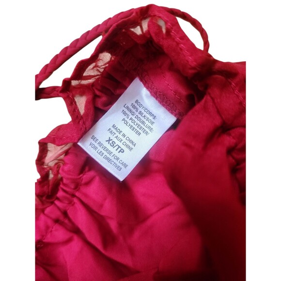 Cami NYC Silk Babydoll Deep V Camisole Womens XS Red Fairy Ethereal Lightweight - Picture 7 of 9